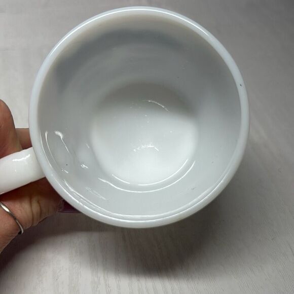 Vintage Coffee Mug Milk Glass CASS SCENIC RAILROAD Cass WV USA. VA Shay Engine - Picture 3 of 4